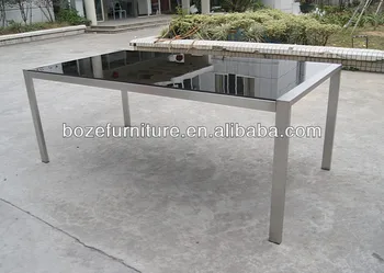 Black Tempered Gl Stainless Steel Outdoor Dining Table Black Tempered Gl Stainless Steel Outdoor Dining Table