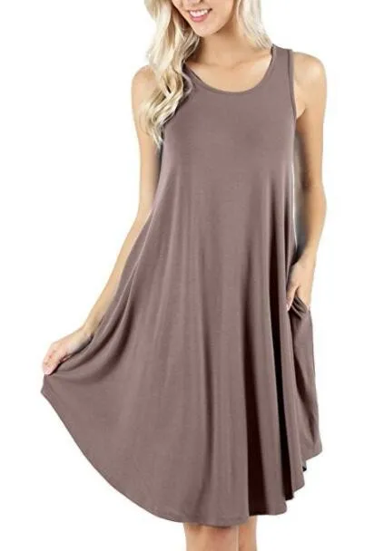 Casual Loose Cheap Dresses Sleeveless Summer Lady Dress - Buy Cheap ...