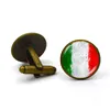 Promotional Gift Antique Zinc Alloy Metal Cufflinks With Italian Flag