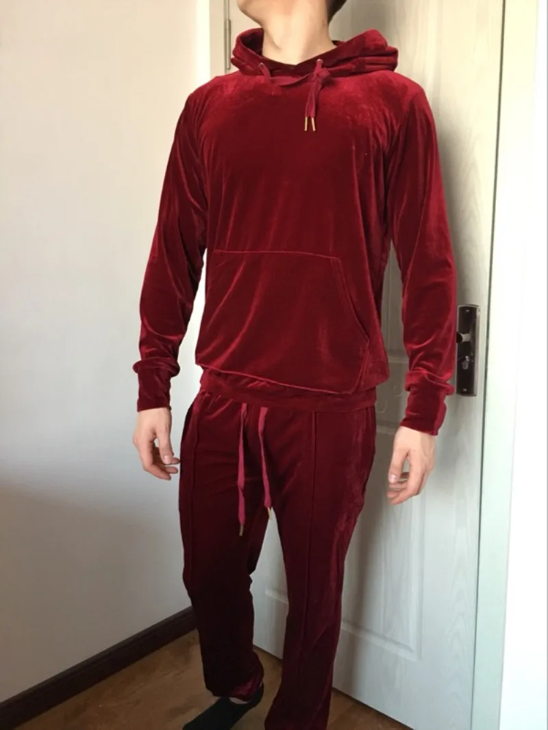Hip Hop Velour Tracksuits Men High Quality Velour Tracksuits Custom