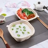 Custom disposable biodegradable compostable cornstarch bio microwave clamshell togo take away meal bento box hot food container