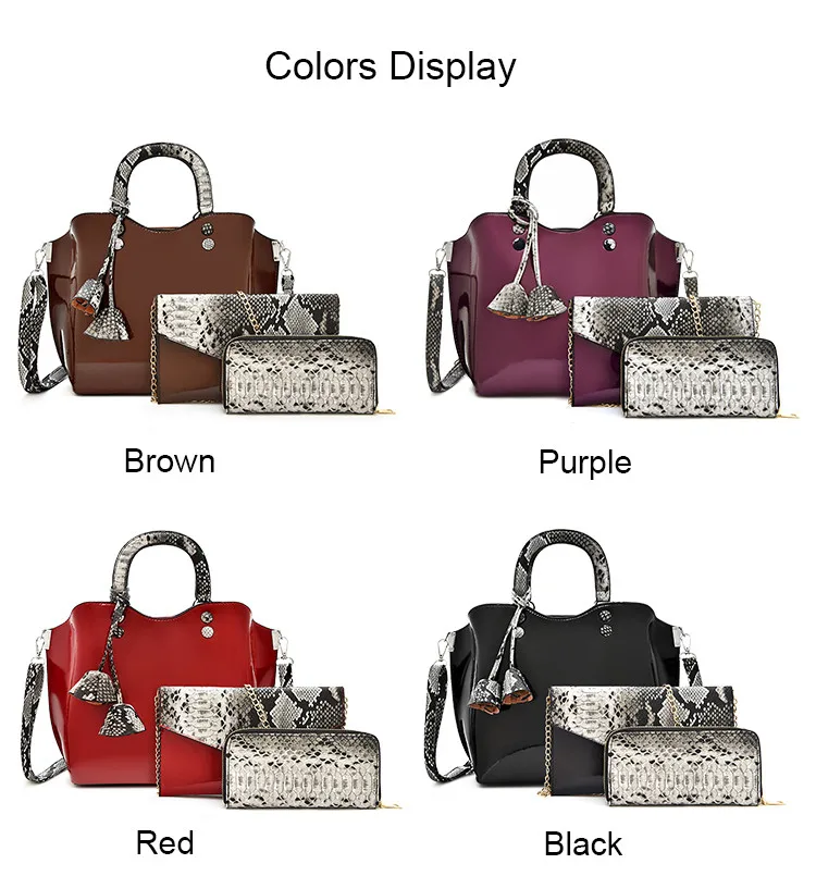 2019 Trending Ladies Shoulder Bags Women Tote Hand Bag Set Girls Purses