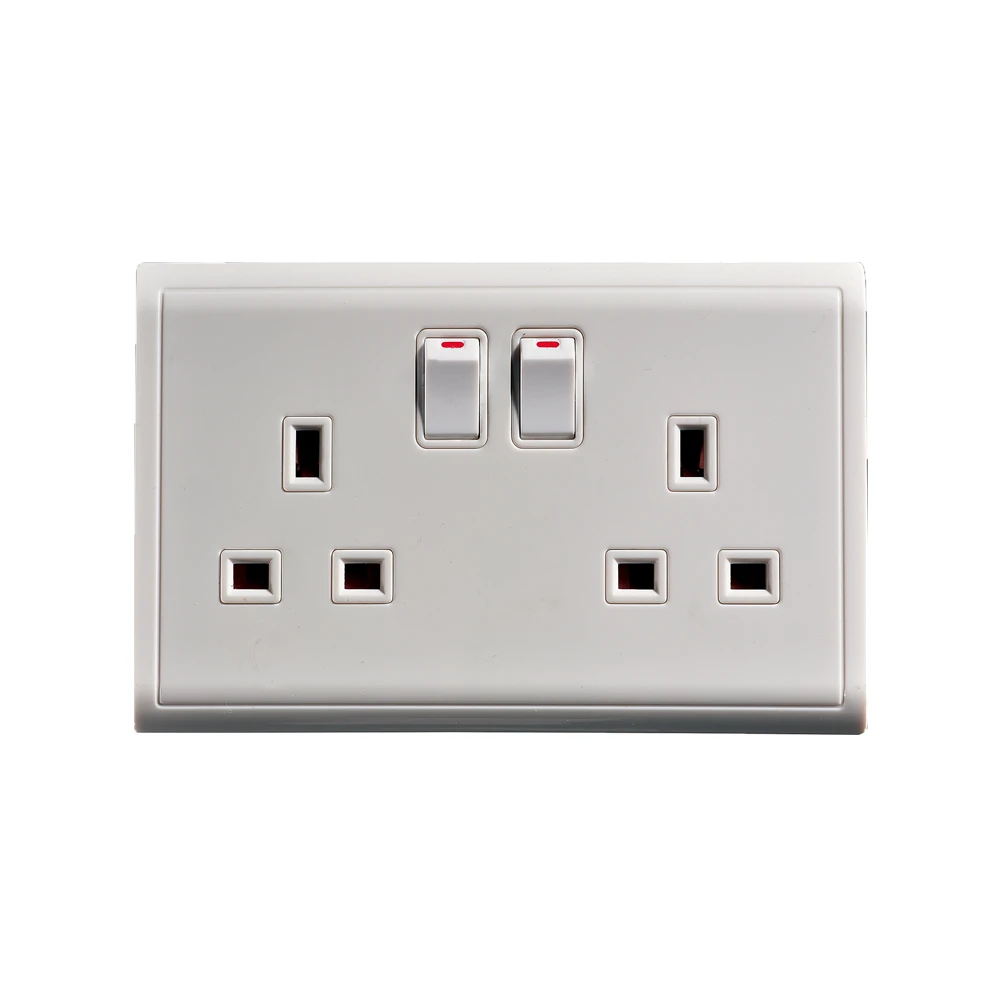 13a Uk Wall Switch Double 6 Pin Plug And Socket Buy 6 Pin Plug And