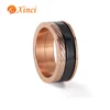 Factory Manufacture Inlay Black Ceramic Cross Partition Stainless Steel Ring Jewelry