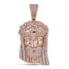 Factory price stainless steel micro pave setting rose gold plated jesus pieces pendant, fashion white crystal jesus jewelry
