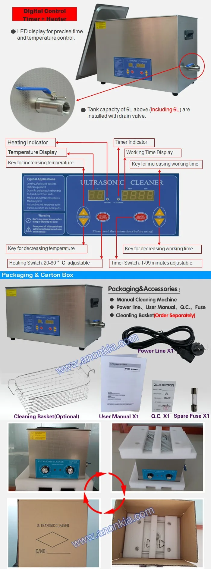820htd 20l Lab Equipment Digital Heated Ultrasonic Cleaning Bath Buy