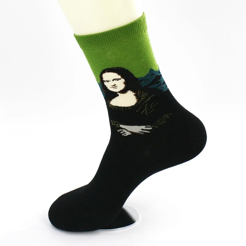 Download Free Sample Mona Lisa Cotton Happy Design Men Crew Socks ...