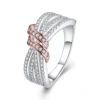 Diamond Engagement Ring Cubic Zircon 925 Sterling Silver Bow Rings for Female