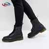 Ladies Vegan Lace Up 8 Eye Cowboy Boots With Contrast Stitching Leather Boot Upper