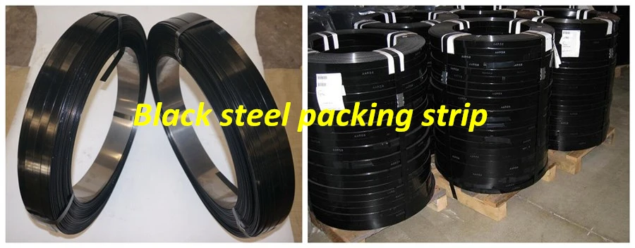 Heavy duty black annealed cold rolled strips Ribbon oscillated brown steel strapping band 45KG/roll