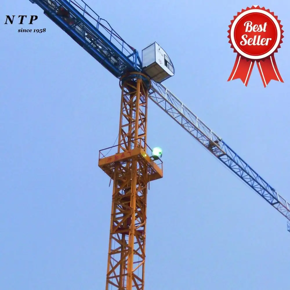 GUANGXI NTP brand 8 Tons QTD125 length 50m climbing jib tower crane ...