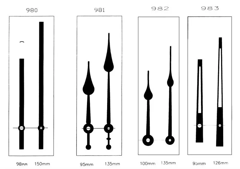 Длина стрелок часов. Стрелки часов чертеж. Часовые стрелки трафарет. Образцы стрелок для часов. Трафаретки стрелок часов.