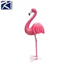 Metal garden ornament bright pink flamingo figurine for garden decoration