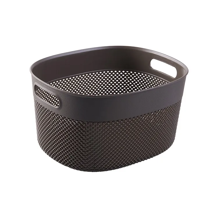 Household Multipurpose Plastic Storage Basket Rattan With Lid Storage