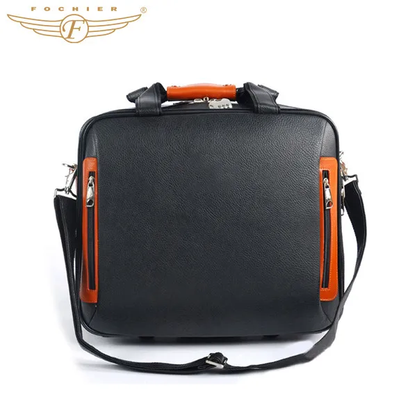 16 Inch Cow Leather Laptop Trolley Bag With Shoulder Strap Buy Laptop