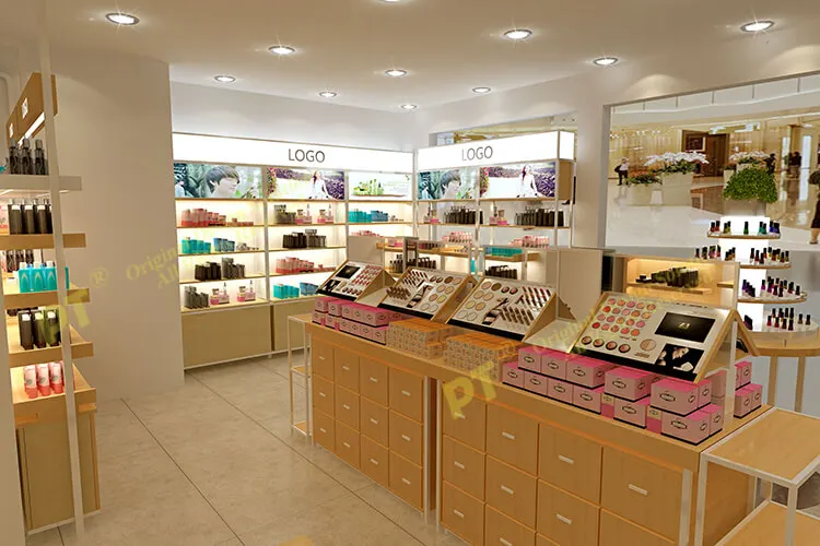 Modern Cosmetic Display Makeup Store Display Furniture For Sale