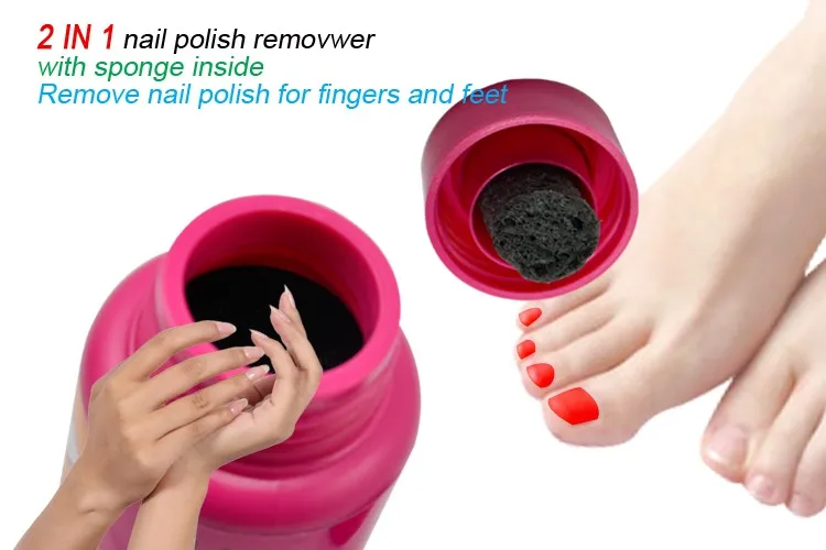 75ml Nail Polish Remover Sponge/nail Polish Remover,2 In One Both For