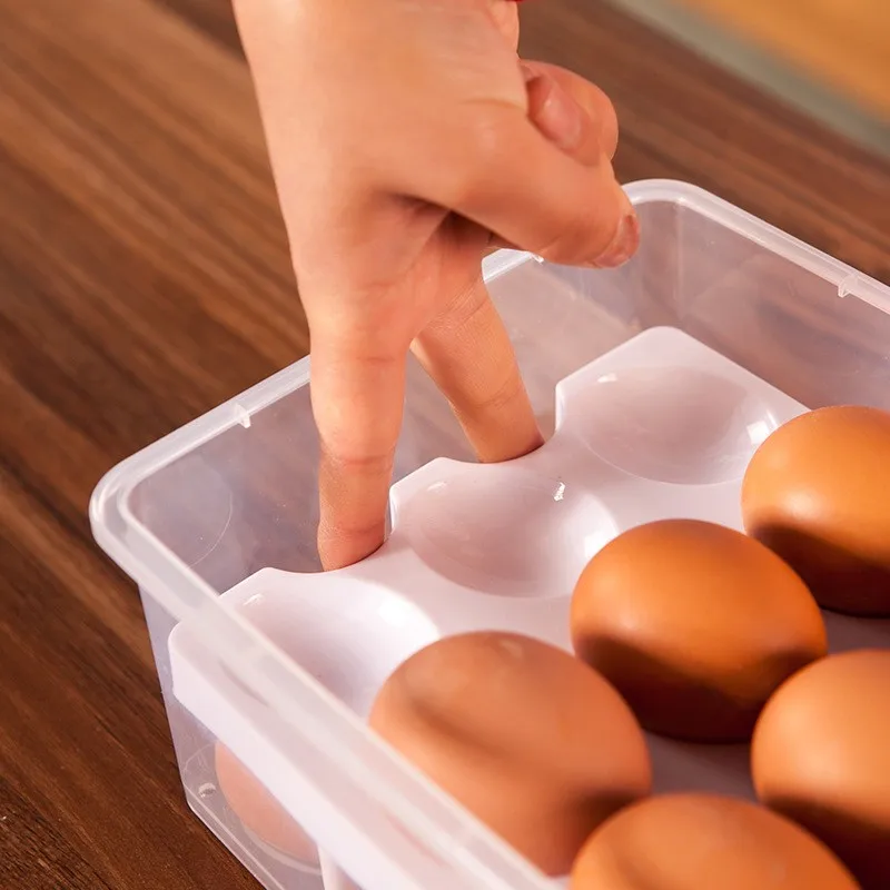 Hotsale Double-deck Plastic Egg Tray Box With Handle