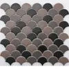 Cheap Blacks fish scale glass mosaic tile