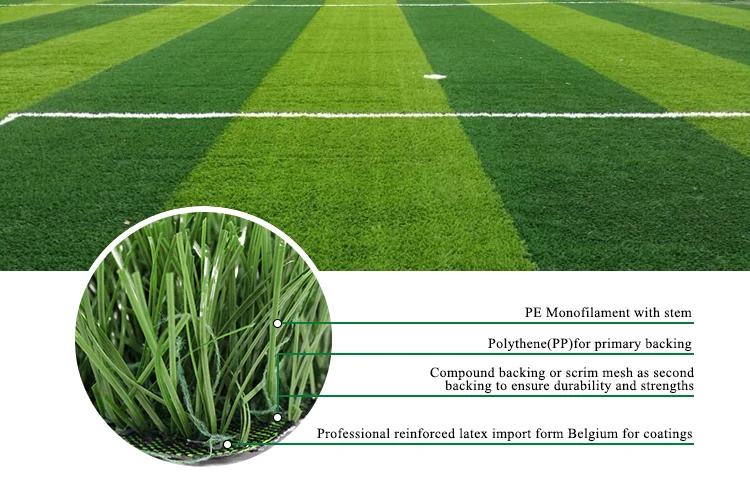 Pe Monofilament Artificial Turf 50mm Colors Interlocking Football Soccer Ground Synthetic Turf 