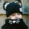 H13 Amazon New Design Animal Cat Ear Winter Windproof Baby Hats And Scarf Set For Kids Boys Girls Shapka Caps For Child