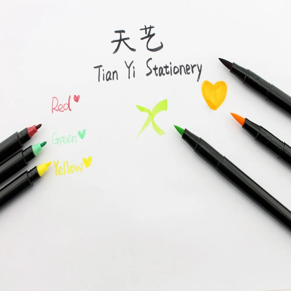 Art Supplies Stylish 36colors Dual Tips Coloring Paint Pen Calligraphy
