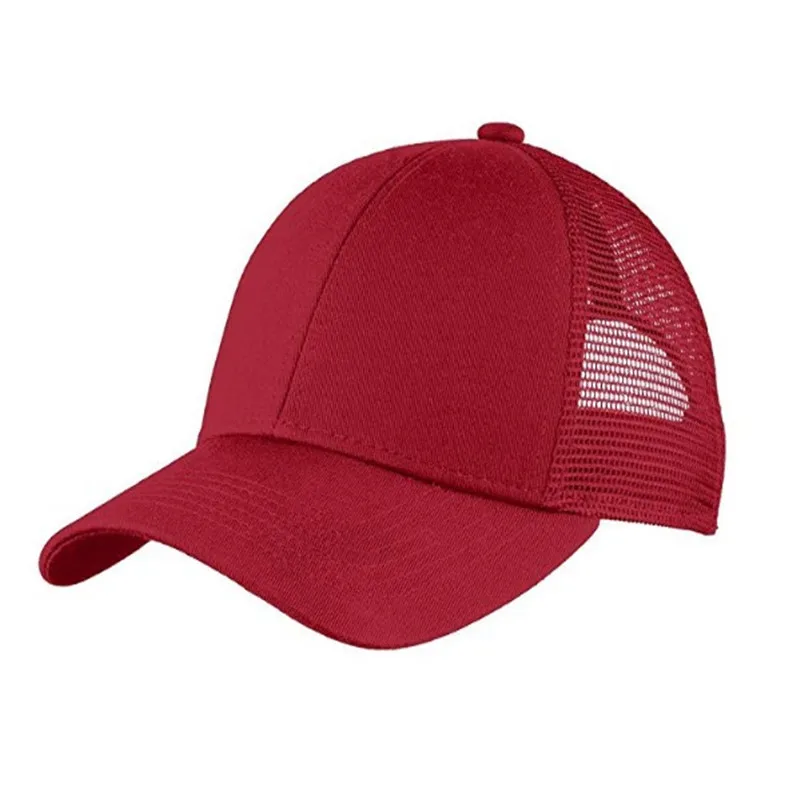 Oempromo custom nylon elastic back mesh running baseball cap