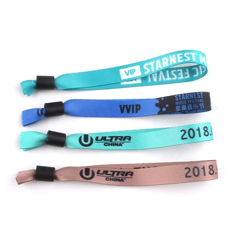 Music Festival Event Fashion Lock Satin Textile Fabric Party Wristband ...