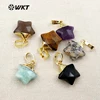 WT-P1308 New ! Multi Natural Gemstone Pendant Factory Directly Sprcial Design Pendant Mini Star Shape 24 K Gold Hat Pendant