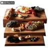 Wholesale japanese restaurant equipment oak 3 tier wood display stand risers for food