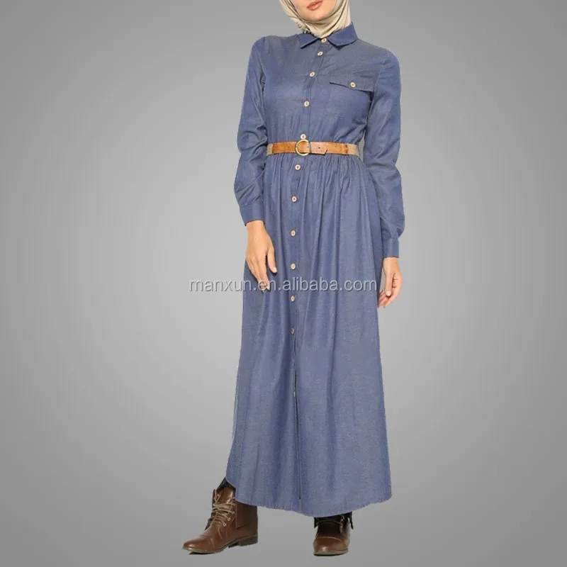blue denim abaya