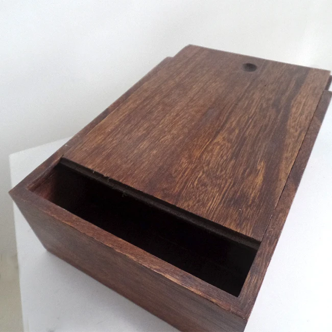 antique sliding lid wood stirage box