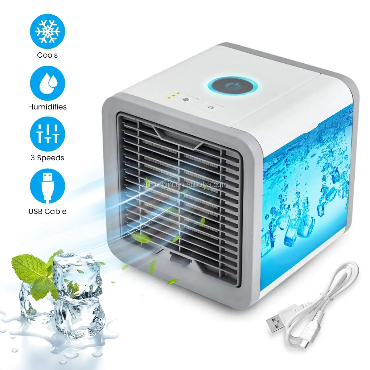 New Portable Mini Air Cooler Air Conditioner 7 Colors Led Light ...