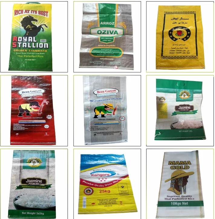 Low Price 50kg Thailand Rice Bags,Any Printing Available White Pp Woven