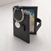Black Leather Boasting Book Keyring Double Folding Small Photo Frame