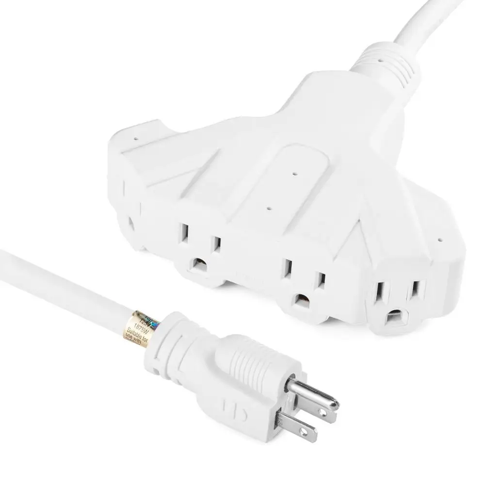 America Standard Four Outlet Extension Power Cord With Overload Protection Sjtw 12 Awg