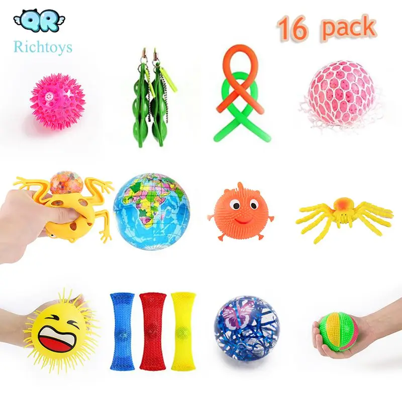 Sensory Fidget Toys Bundle(16 Pack),Sensory Fidget And Squeeze Widget ...