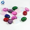 Wu zhou China Decorative Oval Cut Rose Red Color Flat Cabochon Glass Stones for Jewelry