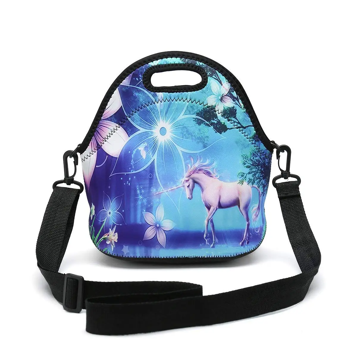 neoprene lunch bag with shoulder strap