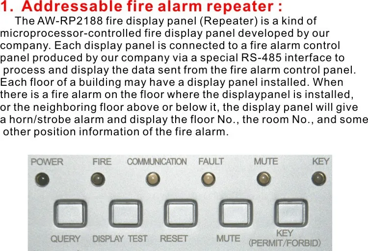 Addressable fire alarm repeater