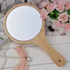 cheap pine wood hand mirror high quality wooden mirror with handle