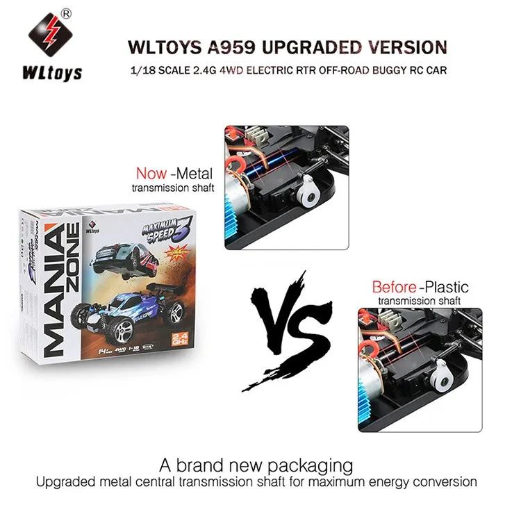 Wltoys A959 Upgrade Metal Universal Rc Offroad Car Remote Control With