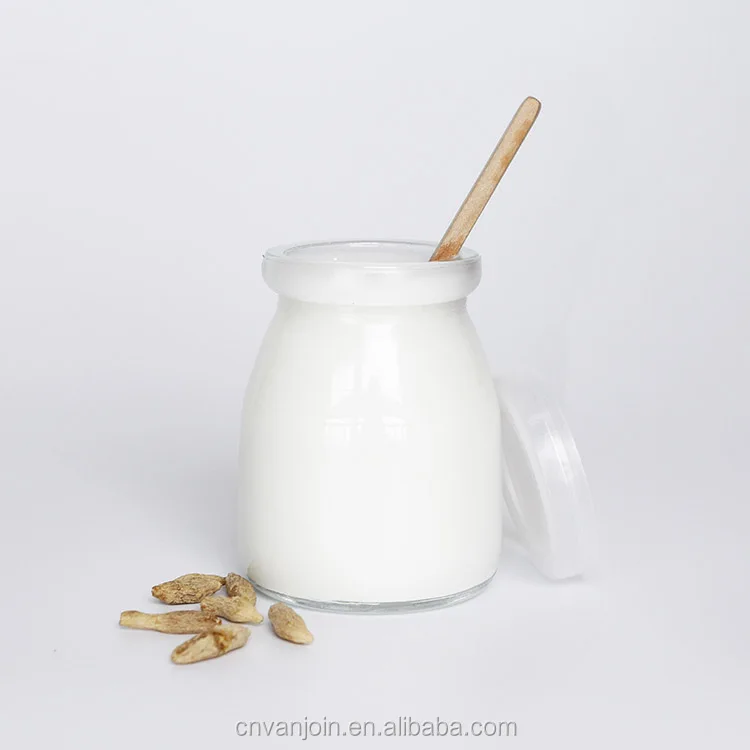 150 ml 200圆形玻璃布丁酸奶罐带塑料食品安全盖