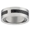 Titanium Engagement Ring Men's Carbon Fiber Inlay Marriage Proposal Titanium Ring