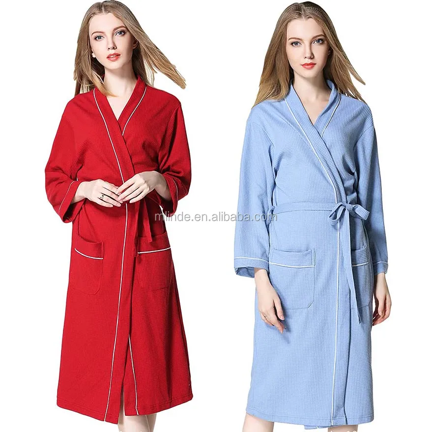 Men//Women/'s 100/% Cotton Waffle Weave Spa Kimono Robe Bathrobe