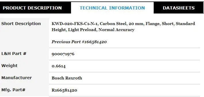 Rexroth Khối Vận Động Bóng Thương Hiệu R166581420 Khối Dẫn Hướng Hệ Thống Chuyển Động Tuyến Tính Lồng Bóng R1665 814 20