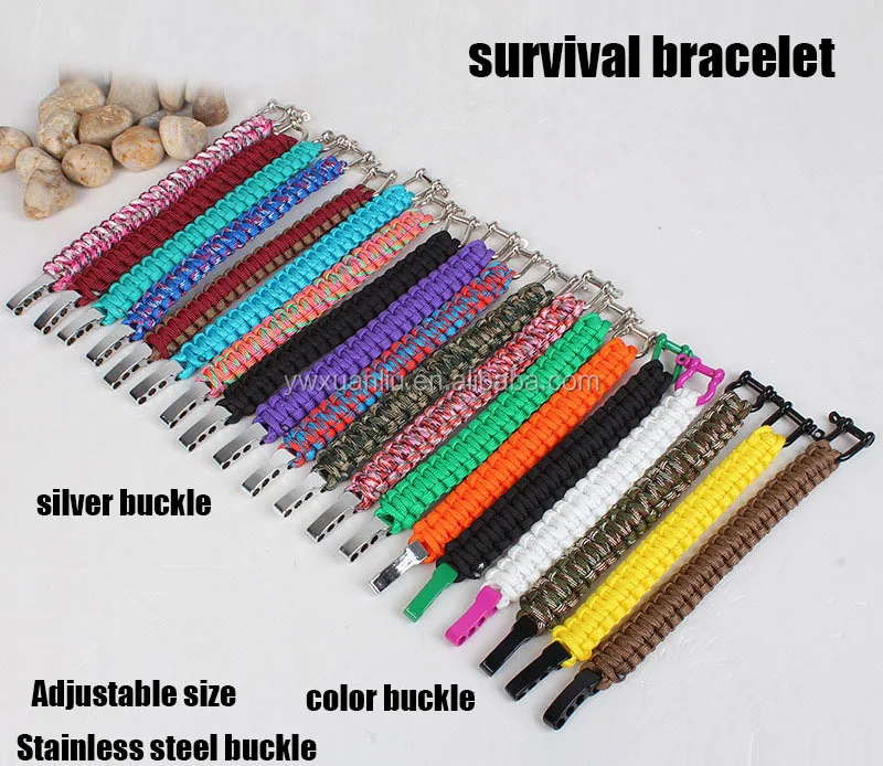 J0508 Wholesale 550 Survival Paracord Bracelet,Whistle Clasp Survival