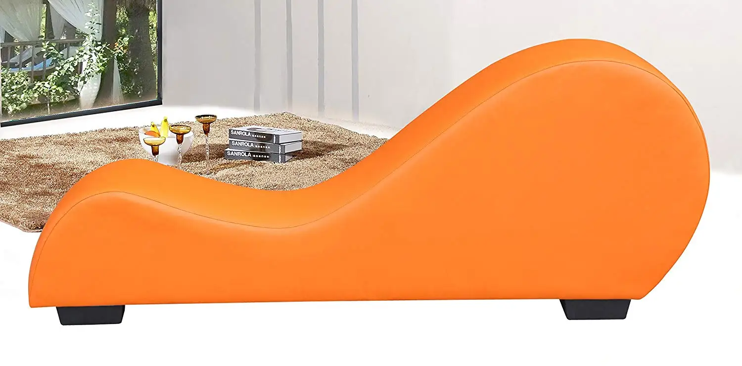 orange vinyl club chair