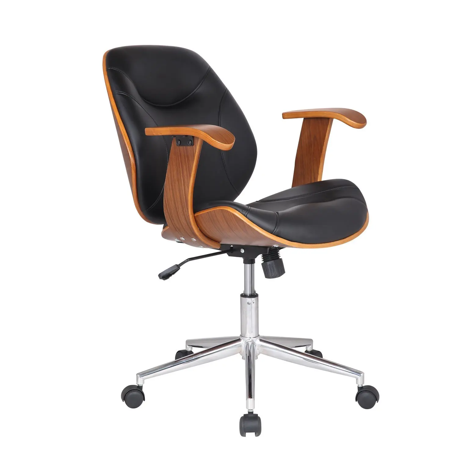 Adeco Bentwood Adjule Swivel Home Office Mobile Desk Chairs Adeco Bentwood Adjule Swivel Home Office Mobile Desk Chairs With Wood Arm Rest Caster Wheels