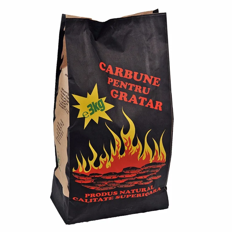Square Bottom Kraft Paper Bag For Charcoal,Coal,Bbq Smokeless Barbecue